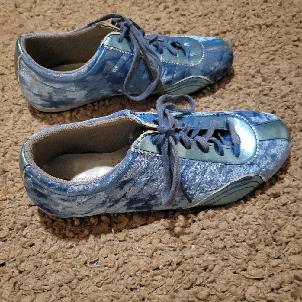 WOMENS VINTAGE BRIDGEWATER STUDIO VELVET SHOES BABY BLUE SIZE 6.5 - Picture 4 of 11